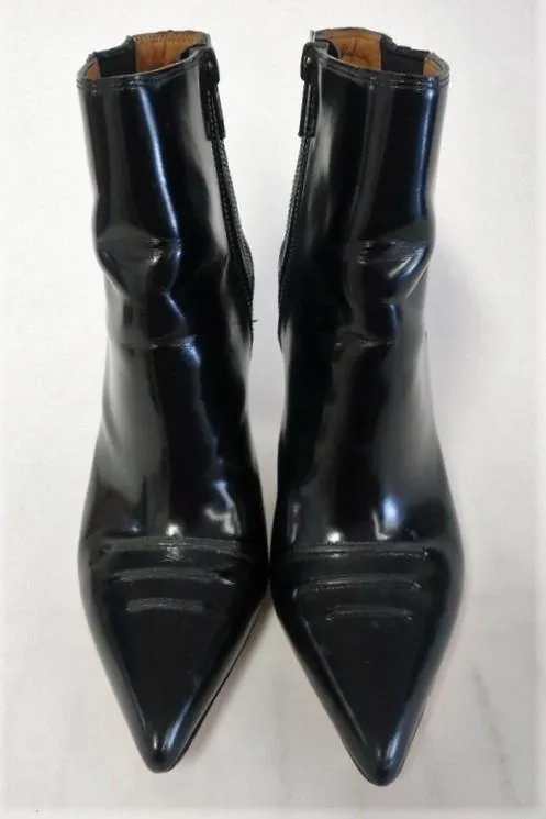 3.1 Phillip Lim Knöchelstiefel Delia Schwarz Hochglanz-Leder Größe 37 Chelsea Booties