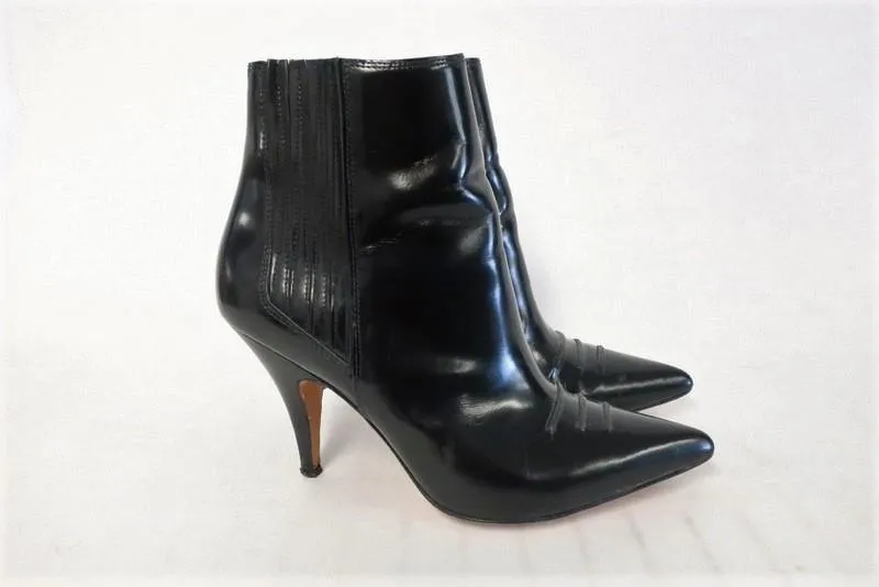 3.1 Phillip Lim Knöchelstiefel Delia Schwarz Hochglanz-Leder Größe 37 Chelsea Booties