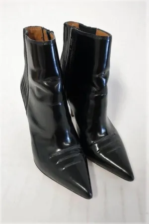 3.1 Phillip Lim Knöchelstiefel Delia Schwarz Hochglanz-Leder Größe 37 Chelsea Booties