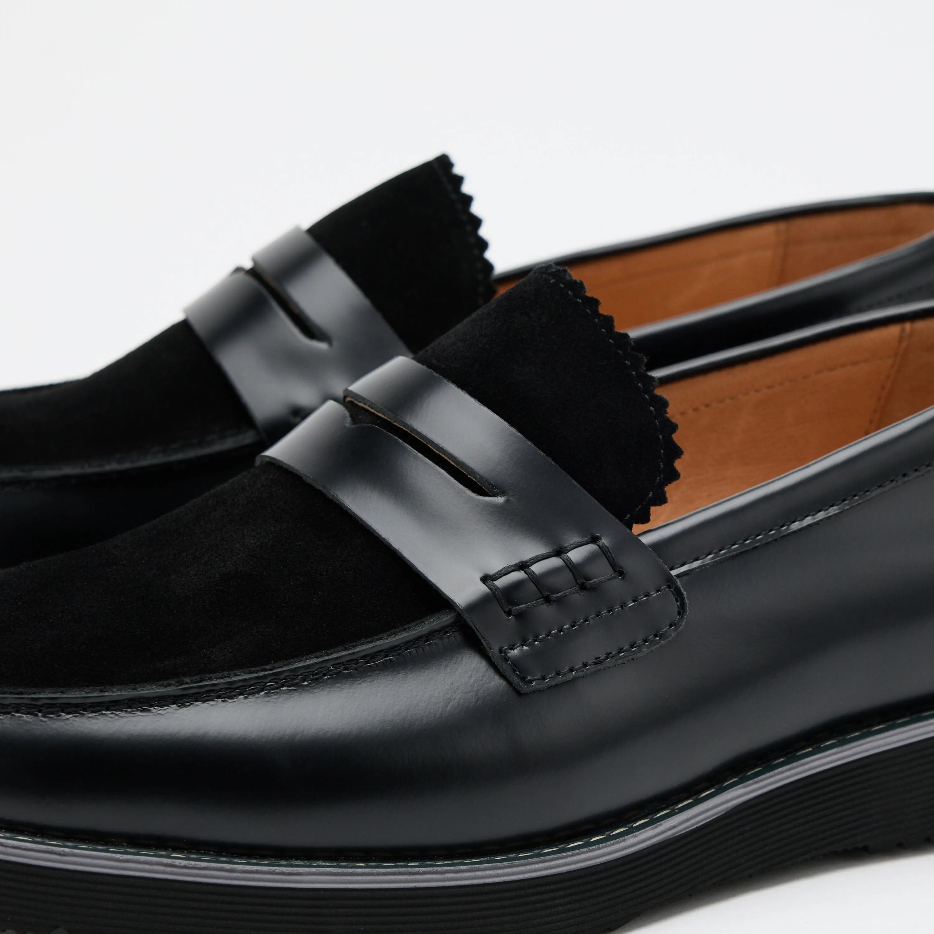 Abe Schwarze Leder-Penny-Loafer