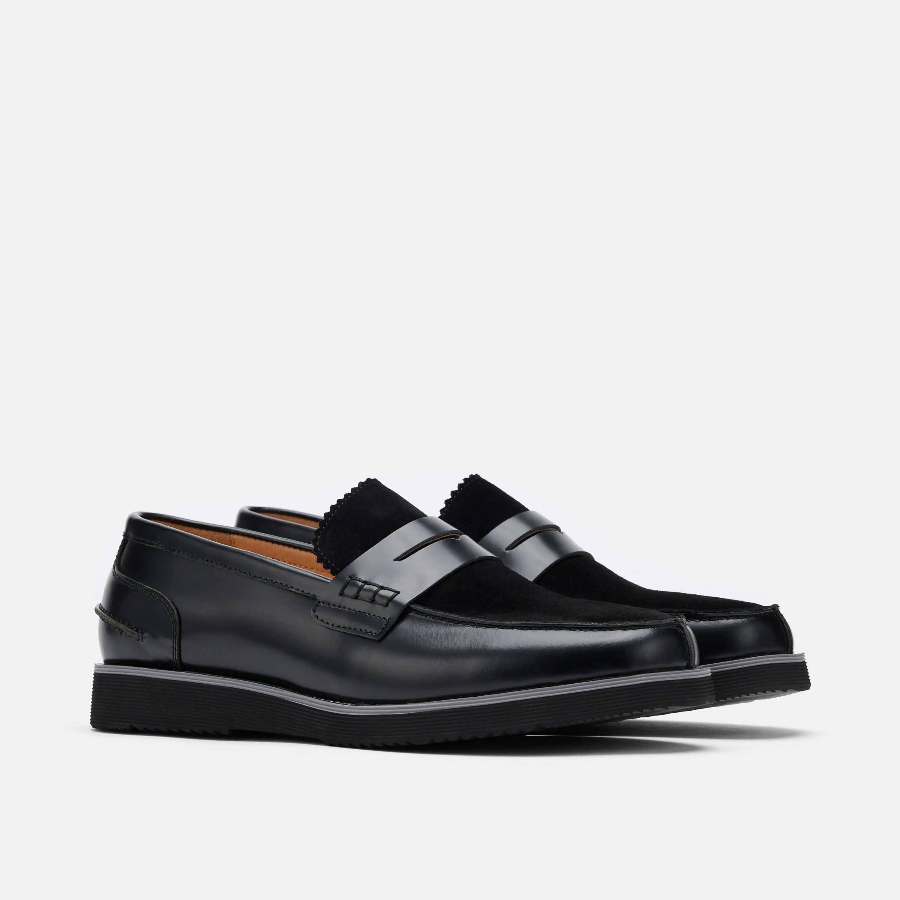 Abe Schwarze Leder-Penny-Loafer