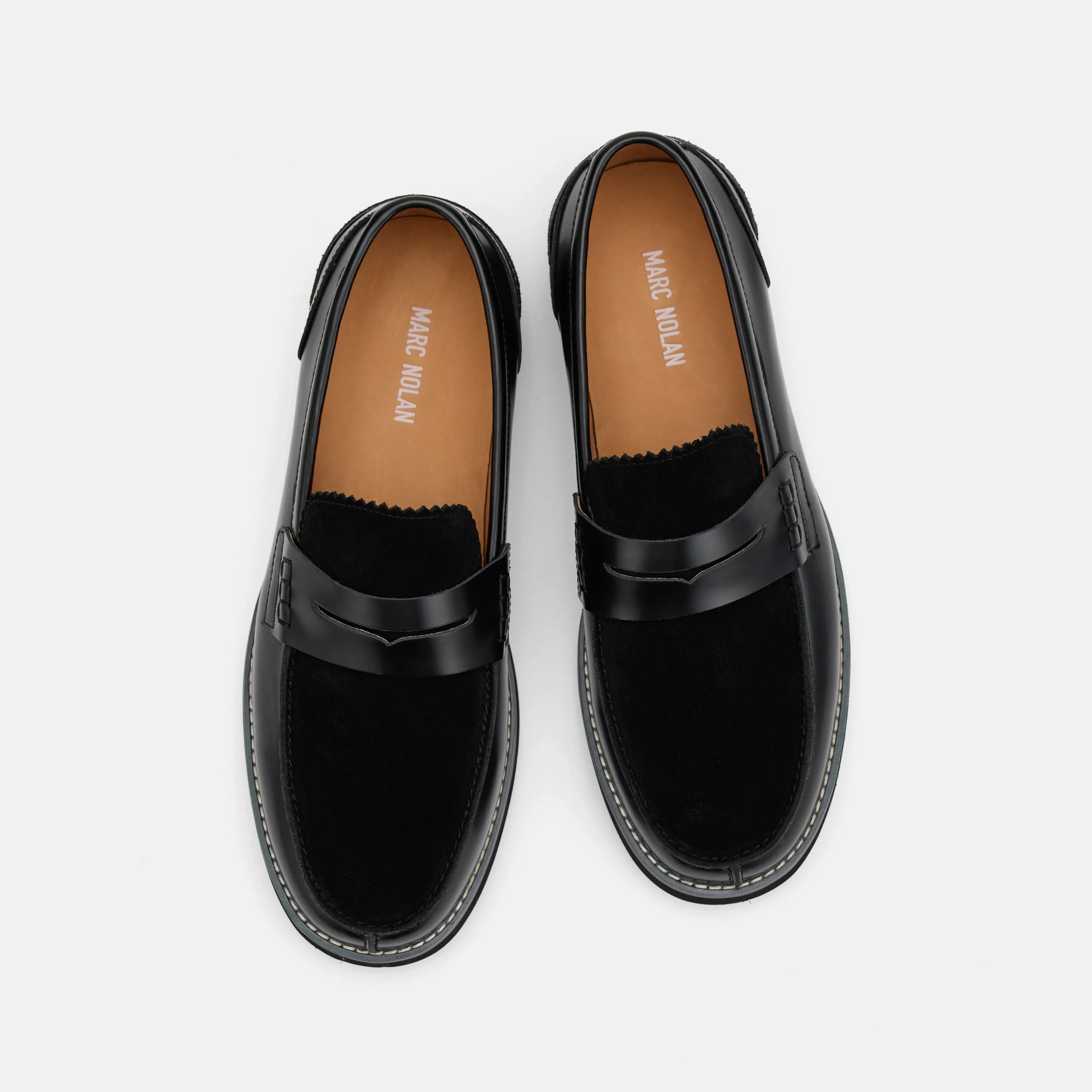 Abe Schwarze Leder-Penny-Loafer