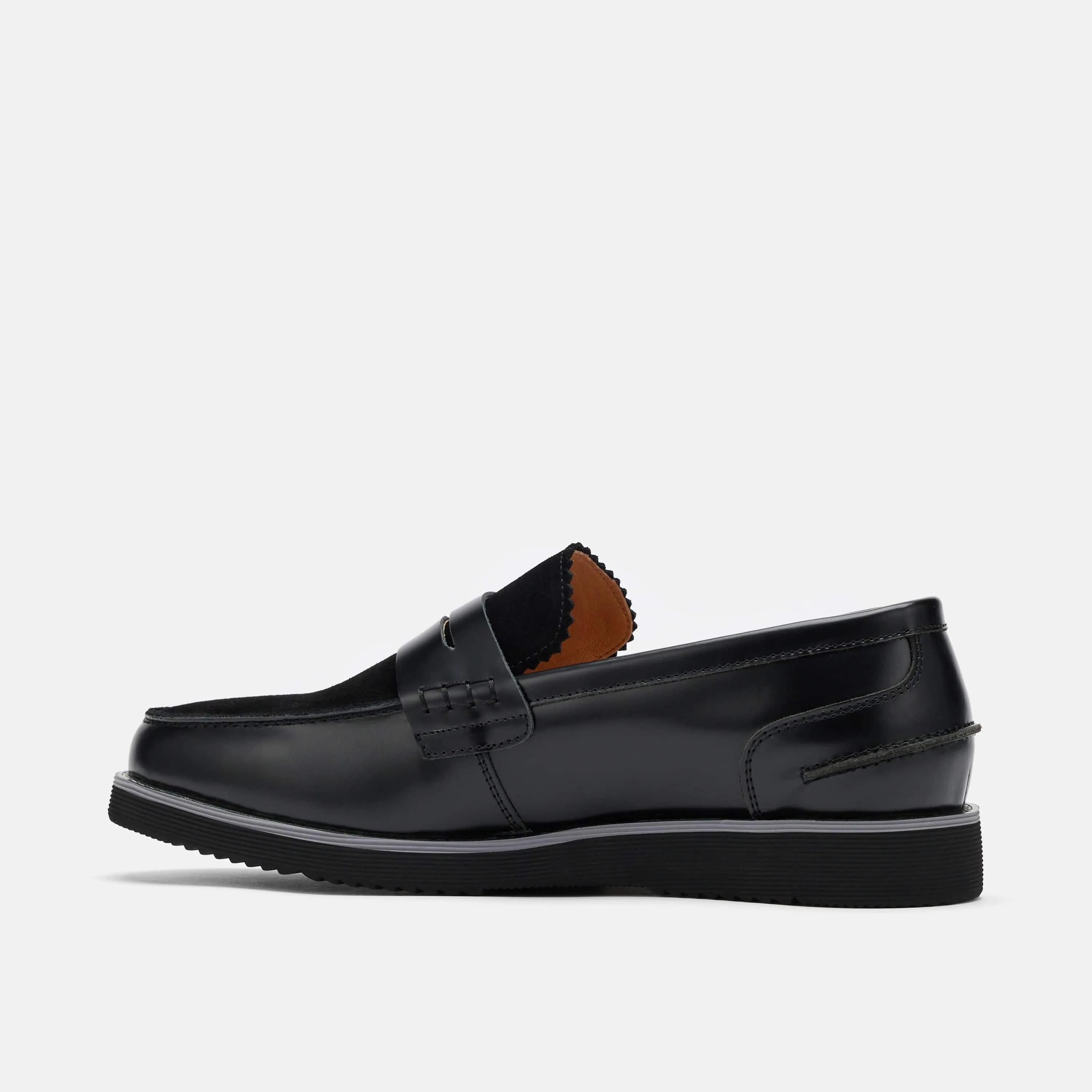 Abe Schwarze Leder-Penny-Loafer