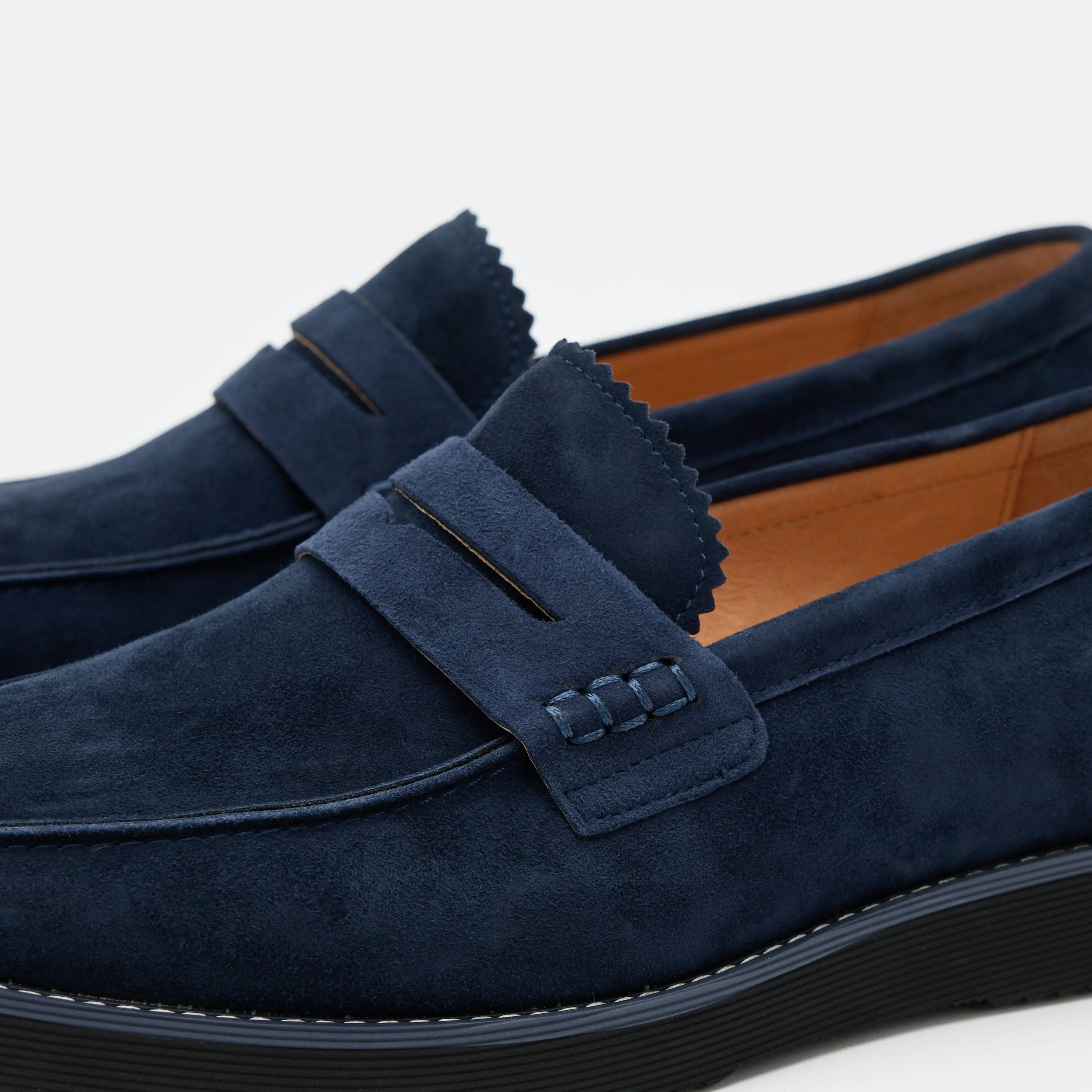 Abe Navy Wildleder Penny Loafers