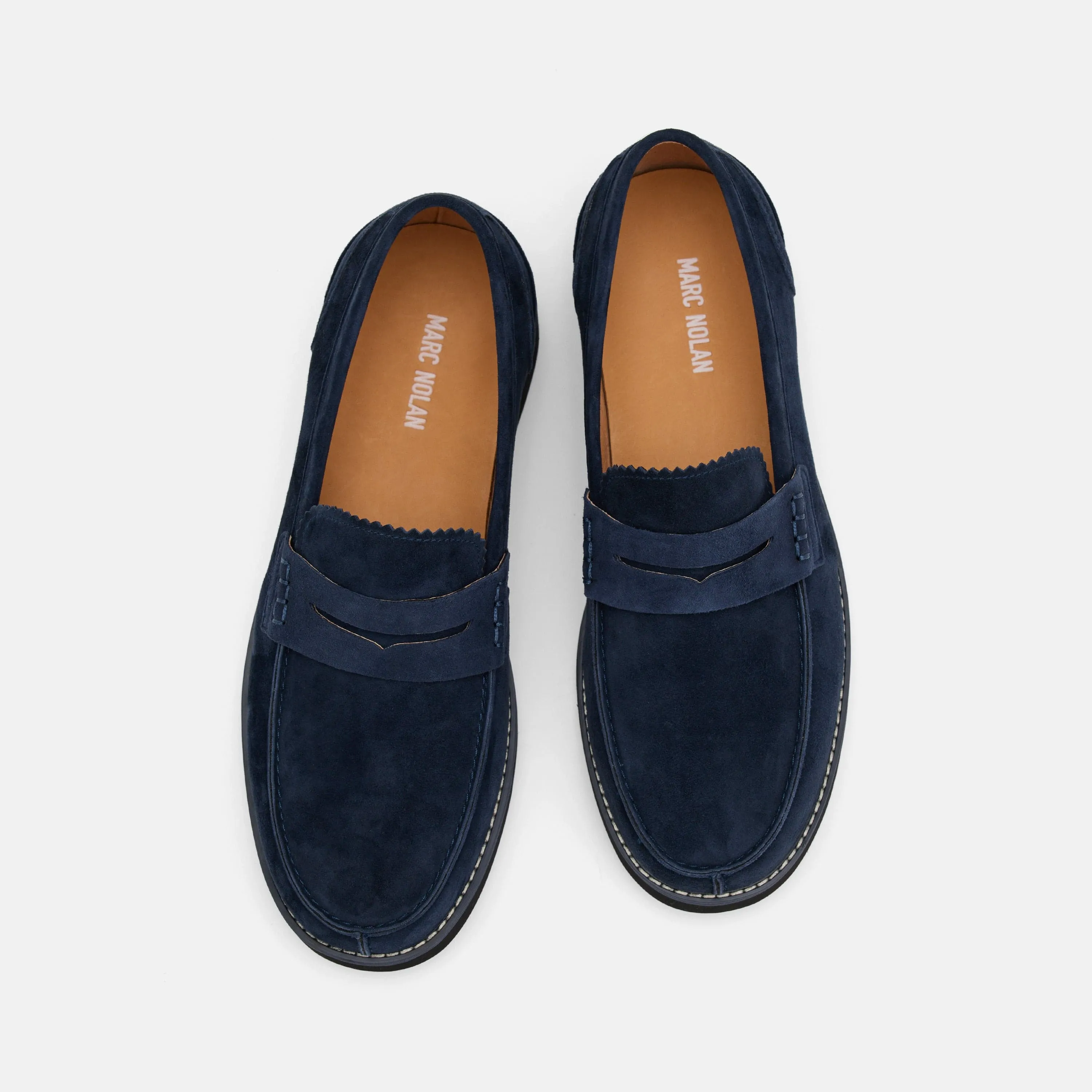 Abe Navy Wildleder Penny Loafers