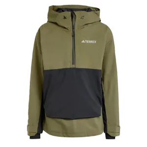 Adidas Terrex Xperior 2L gefütterte Regenjacke mit Rain.RDY Technologie in Olive Strata / Schwarz