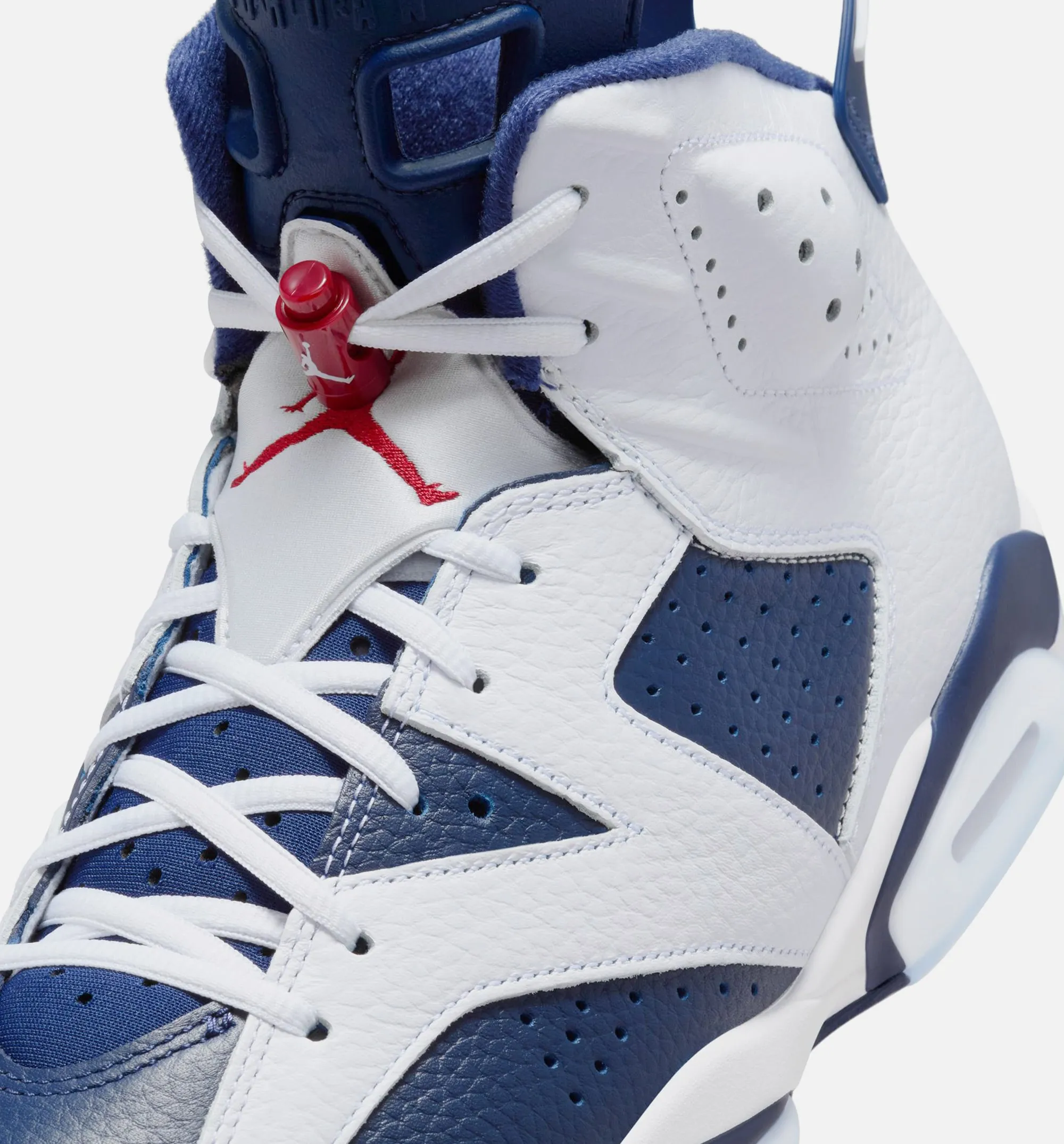 Air Jordan 6 Retro Weiß und Mitternachtsblau Herren Lifestyle-Schuh - Weiß/College-Rot/Mitternachtsblau