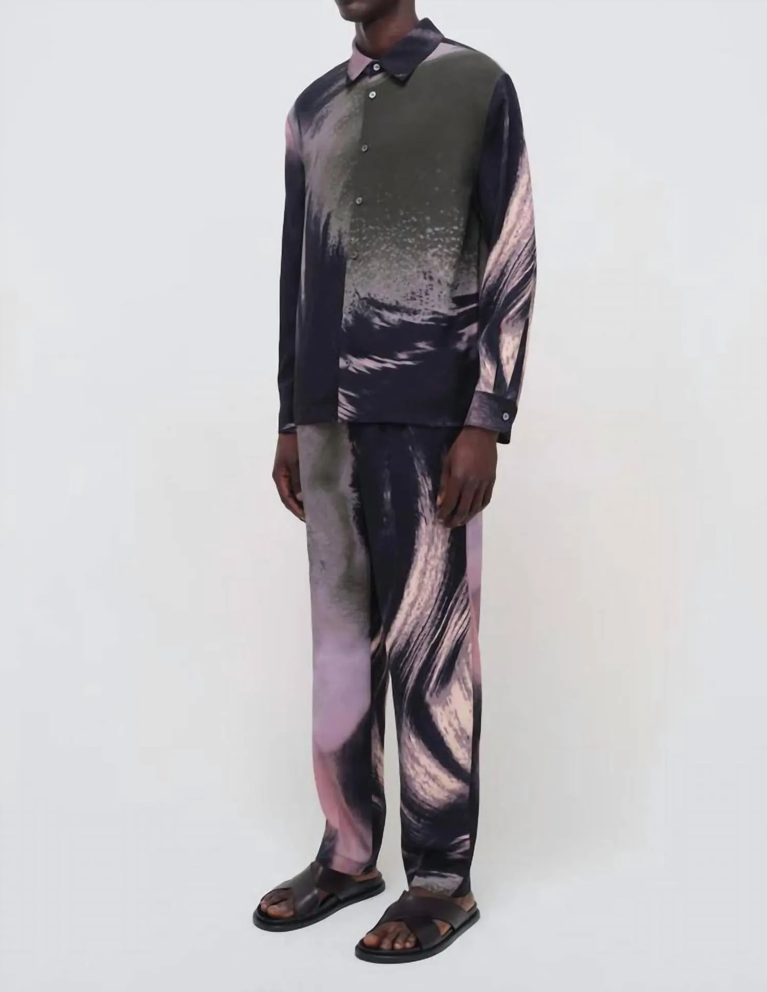 Allister Pullon-Hose im Black-Wave-Print