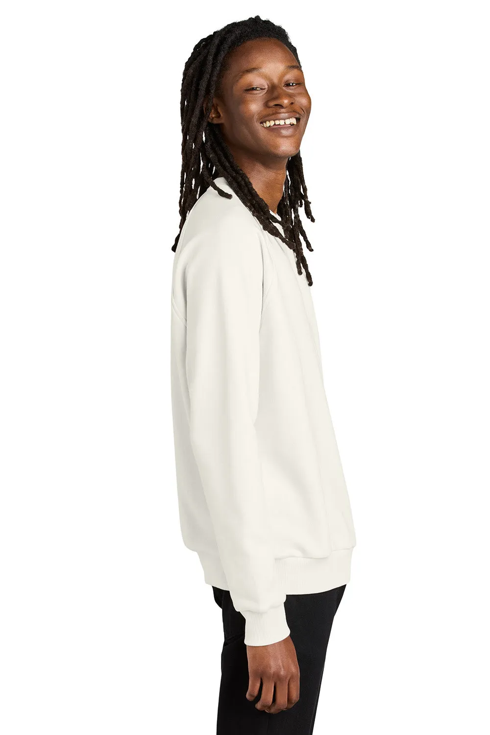 Allmade Herren CVC-Fleece Rundhalspullover - Weißer Sand