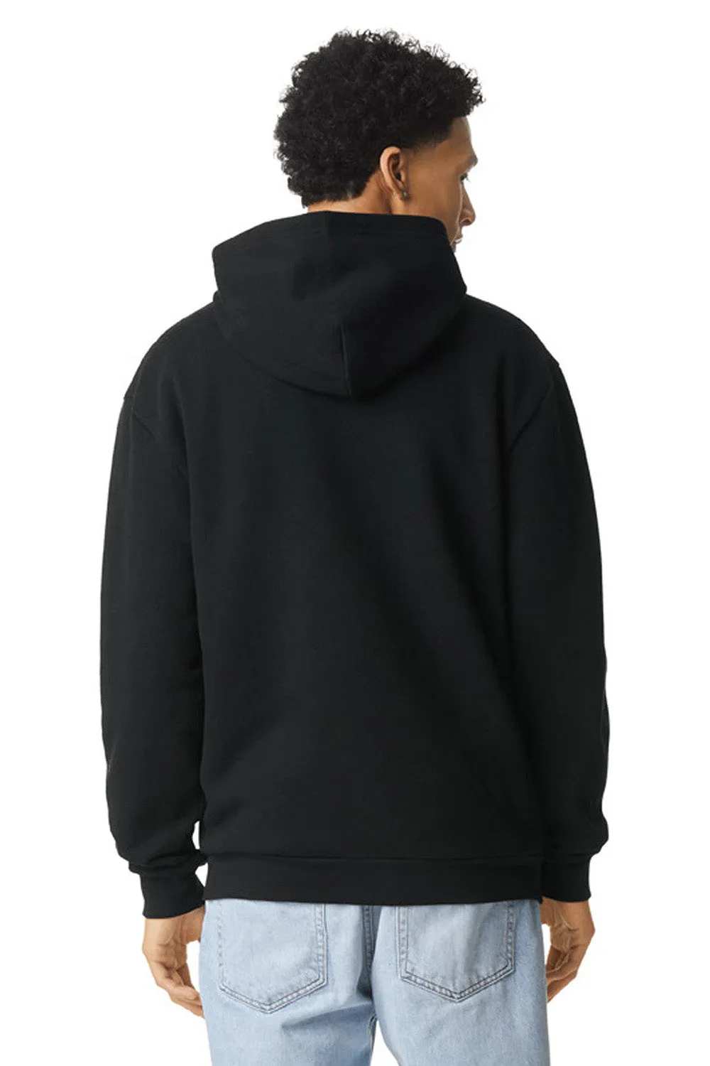 American Apparel Herren ReFlex Fleece Full-Zip Kapuzenpullover mit Taschen - Schwarz