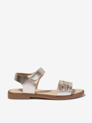 Andanines Mädchen Lasergeschnittene Sandalen in Gold