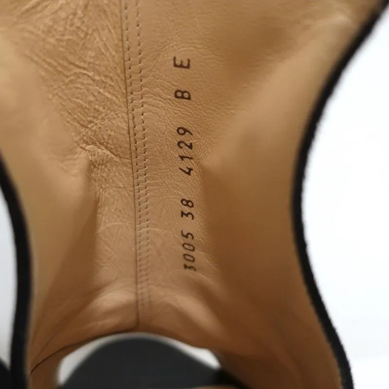 Barneys New York Co-Op Slingback Stiefeletten Schwarz Wildleder Größe 38 Offene Zehen Absatz