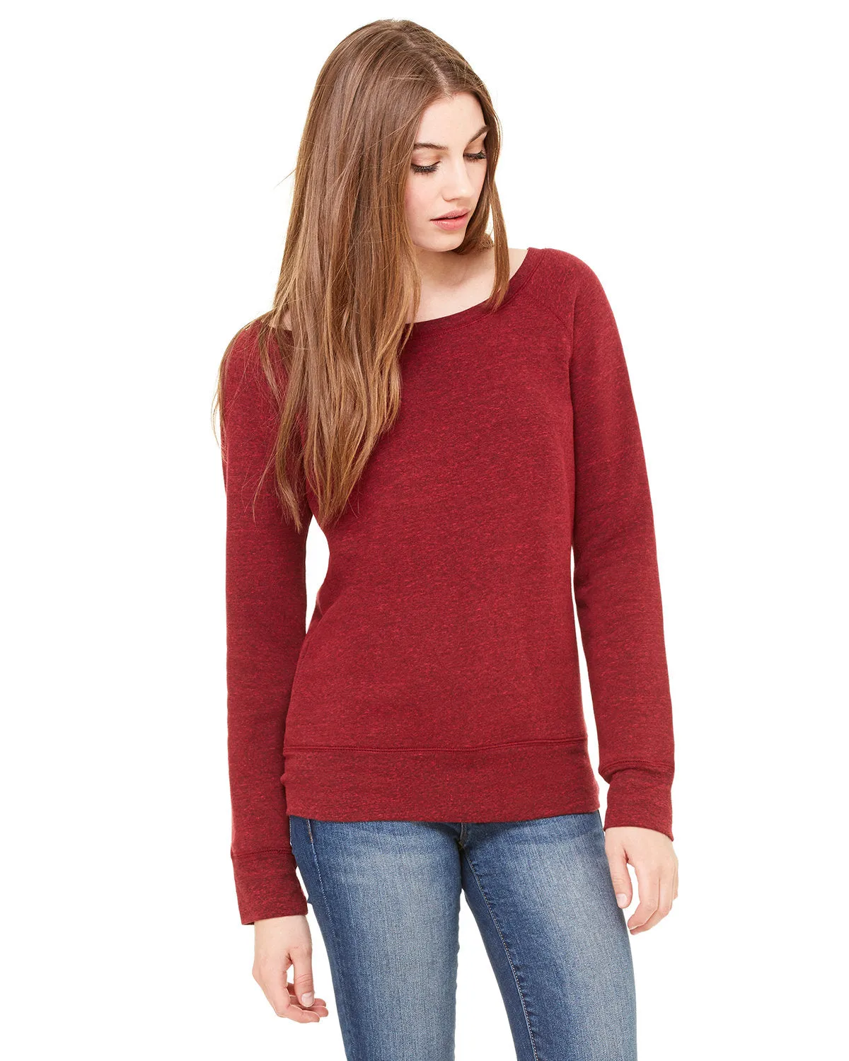 Bella   Canvas 7501 Damen Sponge Fleece Sweatshirt mit weiterem Ausschnitt