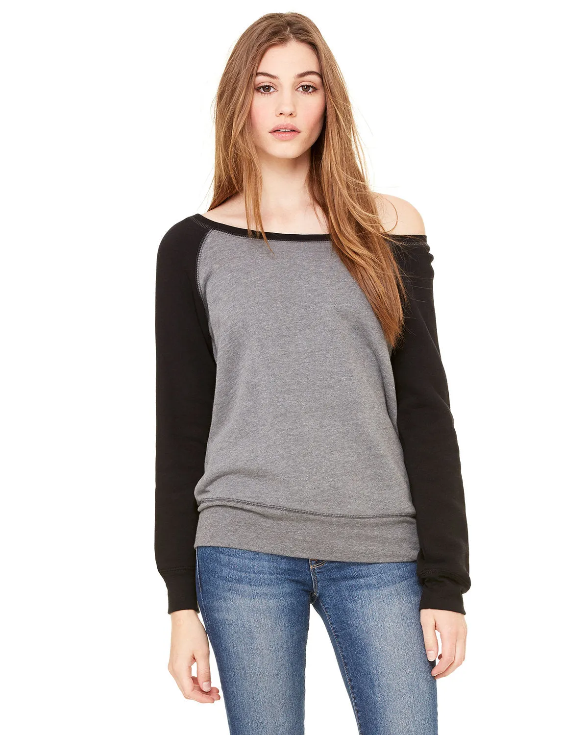 Bella   Canvas 7501 Damen Sponge Fleece Sweatshirt mit weiterem Ausschnitt