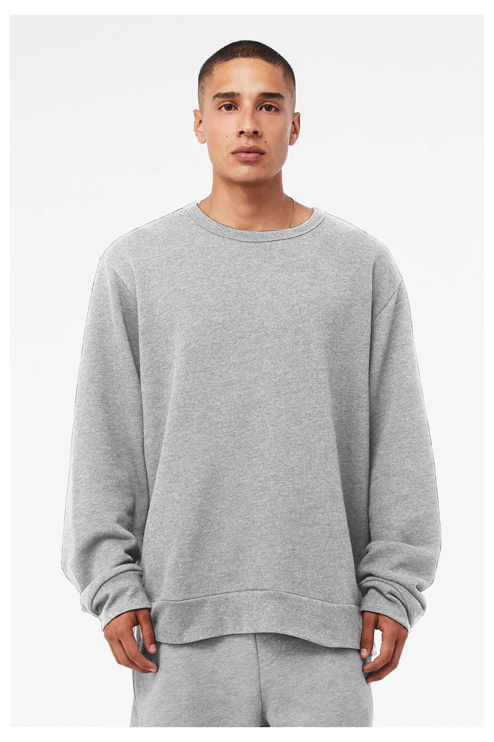 Bella   Canvas Herren Classic Crewneck Sweatshirt - Heather Grau