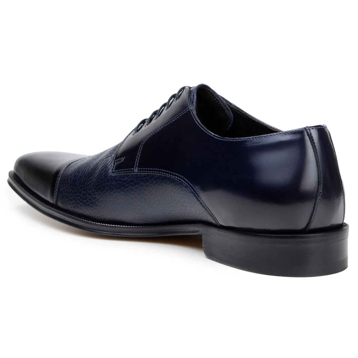 Belvedere Exotische Leder Schuhe Belvedere Alexander in Marineblau Premium Italienisches Hirschleder Oxfords