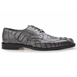 Belvedere Exotische Leder Schuhe Belvedere Chapo in Grauen Kaiman-Alligator Oxfords