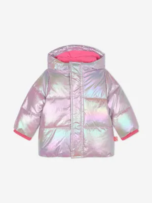 Billieblush Baby Mädchen Glänzende Pufferjacke mit Kapuze in Lila