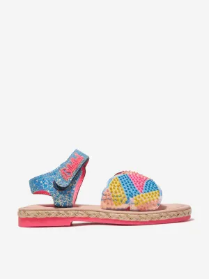 Billieblush Mädchen Glitzer- und Perlen-Schmetterlingssandalen in Blau
