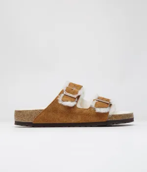 Birkenstock Arizona Shearling Sandalen - Nerz Birkenstock Schuhe