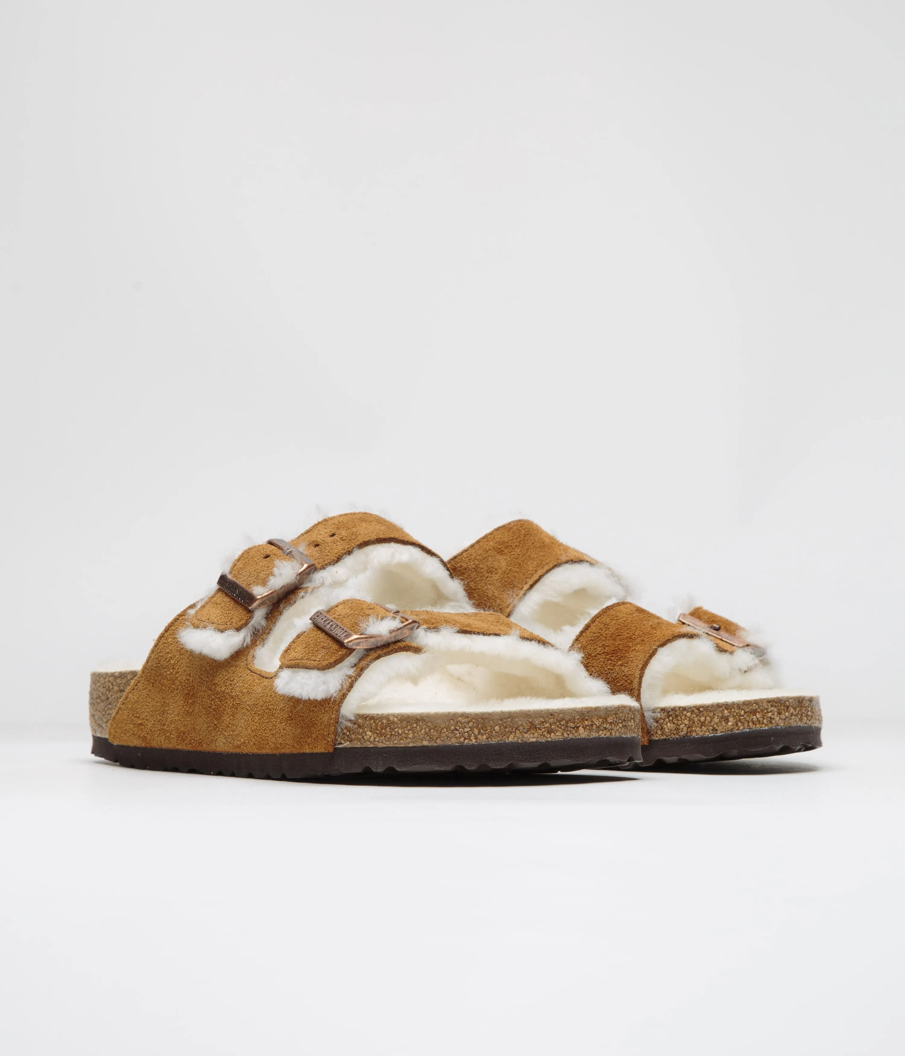 Birkenstock Arizona Shearling Sandalen - Nerz Birkenstock Schuhe