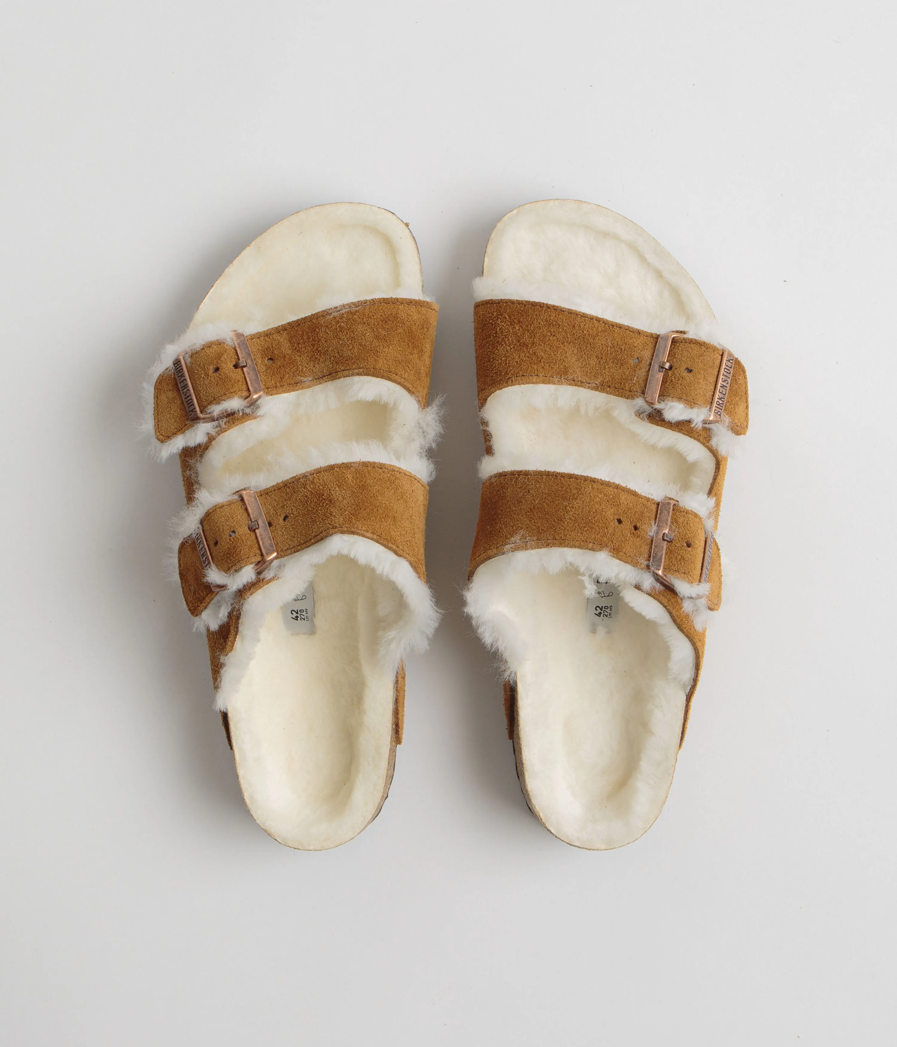 Birkenstock Arizona Shearling Sandalen - Nerz Birkenstock Schuhe