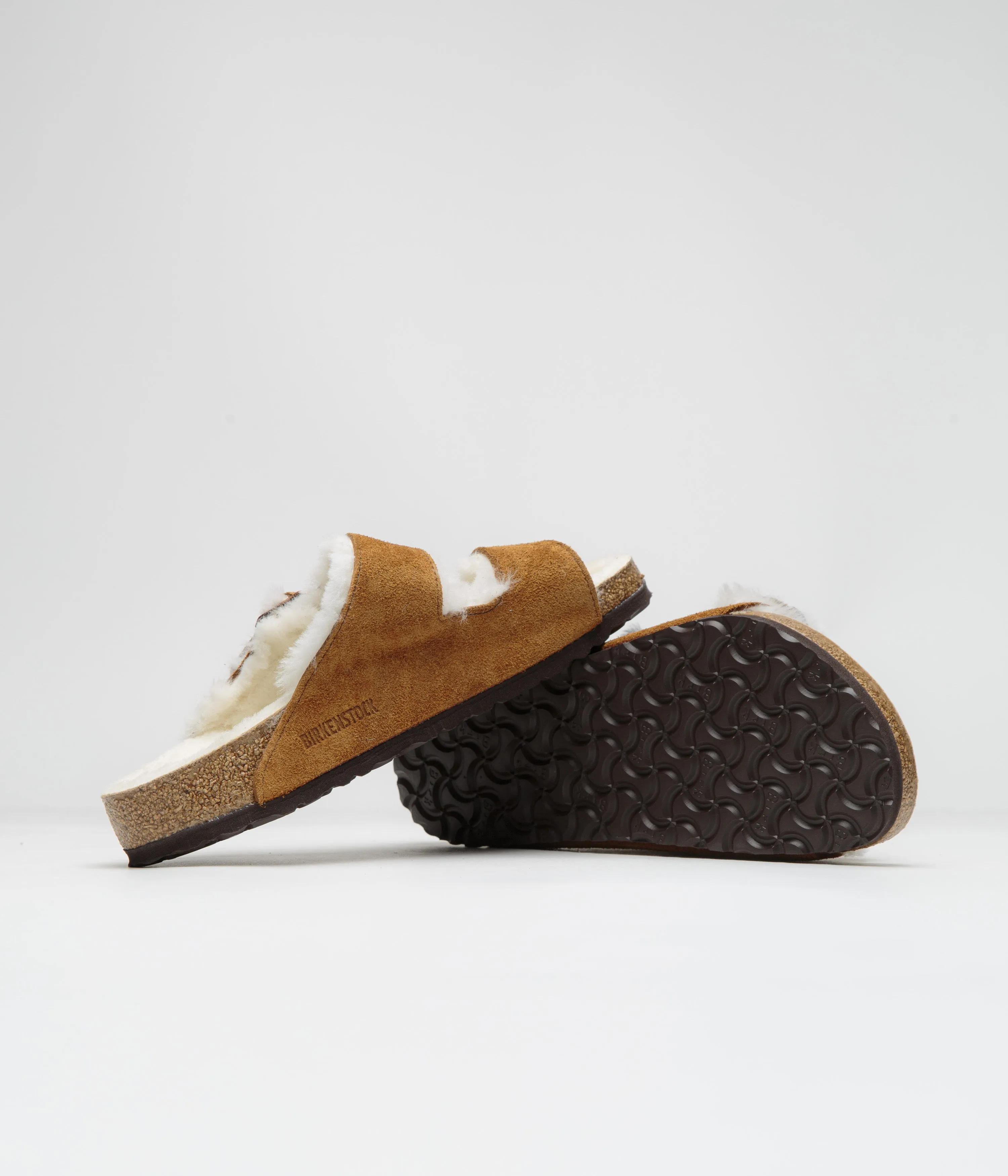 Birkenstock Arizona Shearling Sandalen - Nerz Birkenstock Schuhe