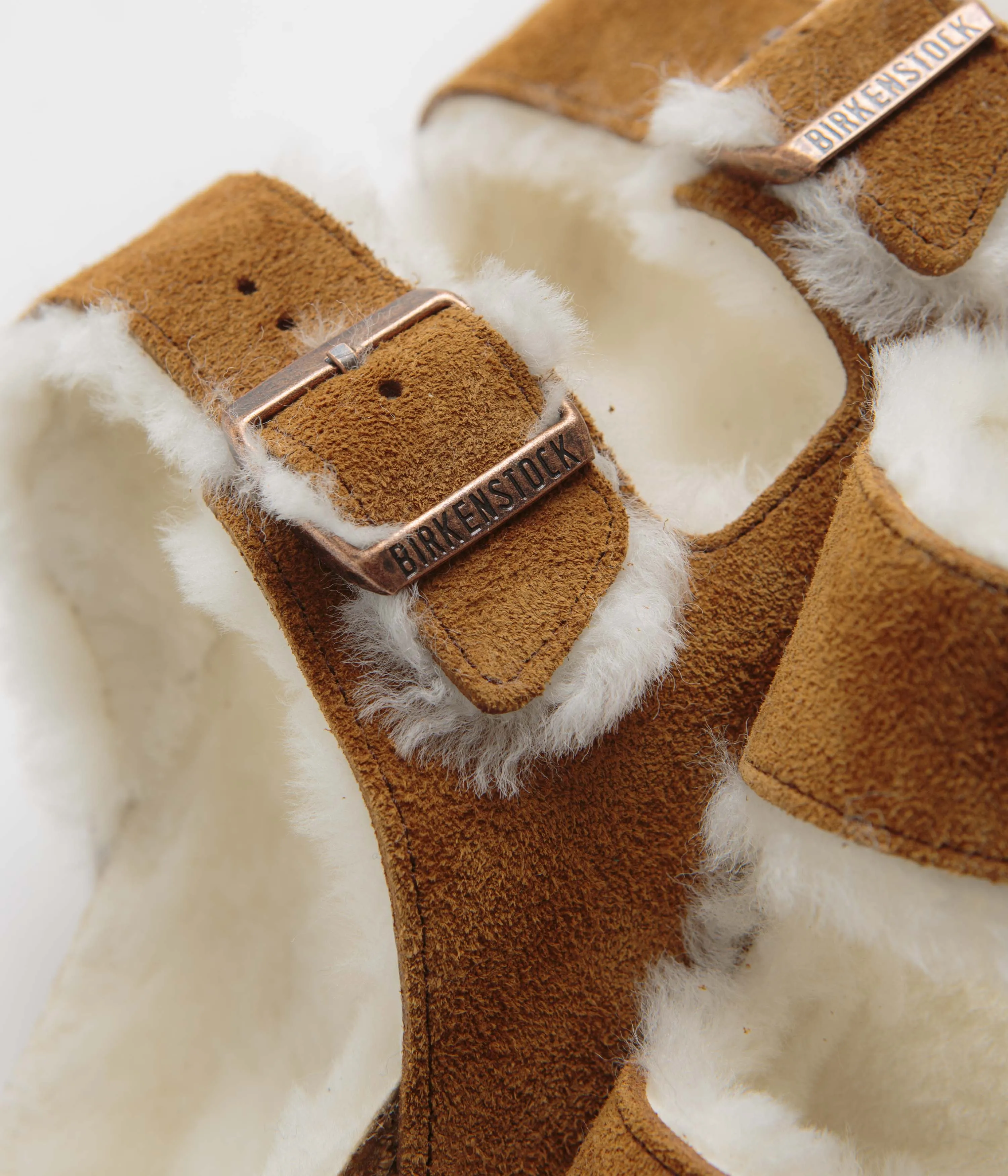 Birkenstock Arizona Shearling Sandalen - Nerz Birkenstock Schuhe