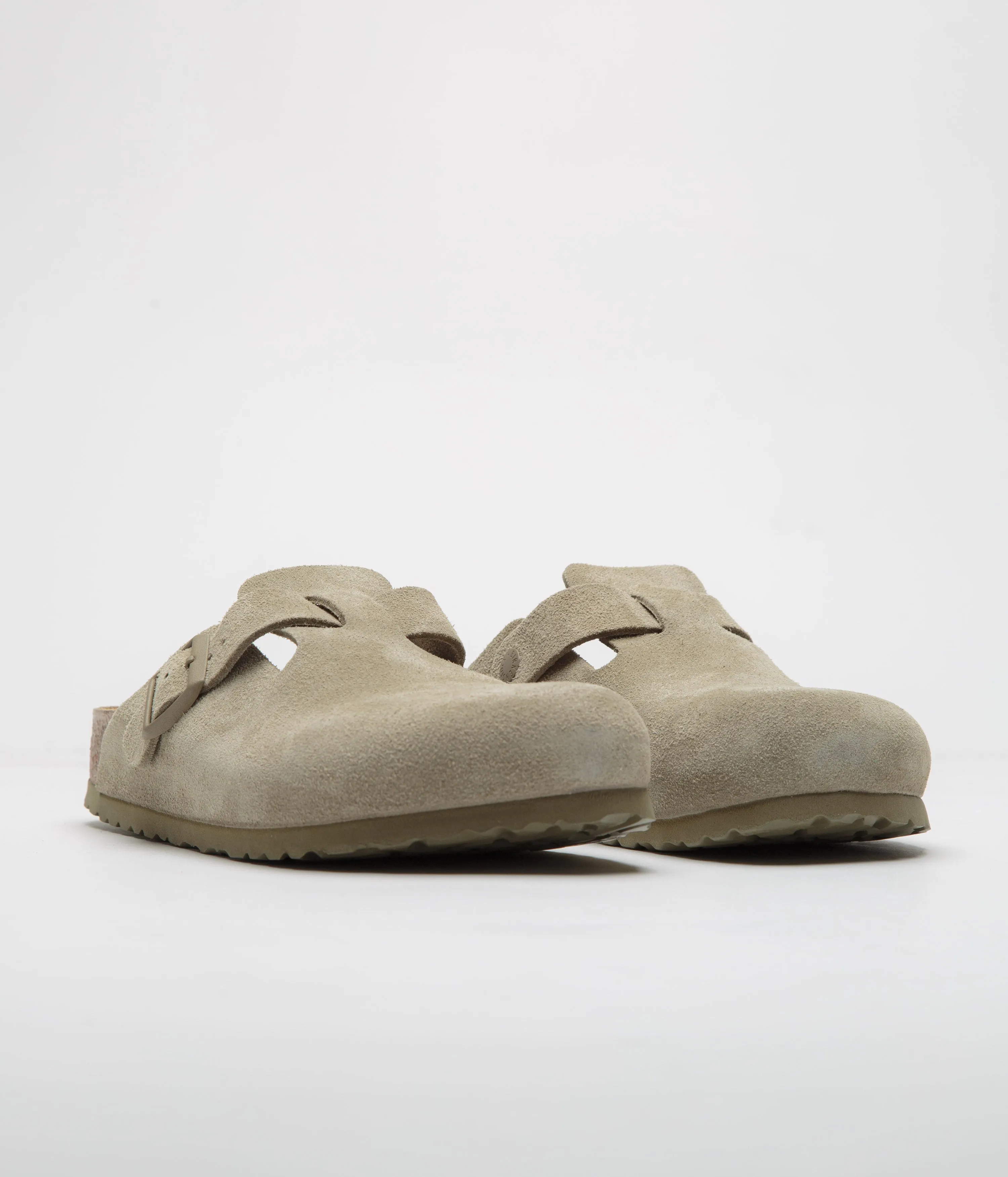 Birkenstock Boston Sandalen in schmaler Passform - Gebrauchte Khaki Birkenstock Schuhe