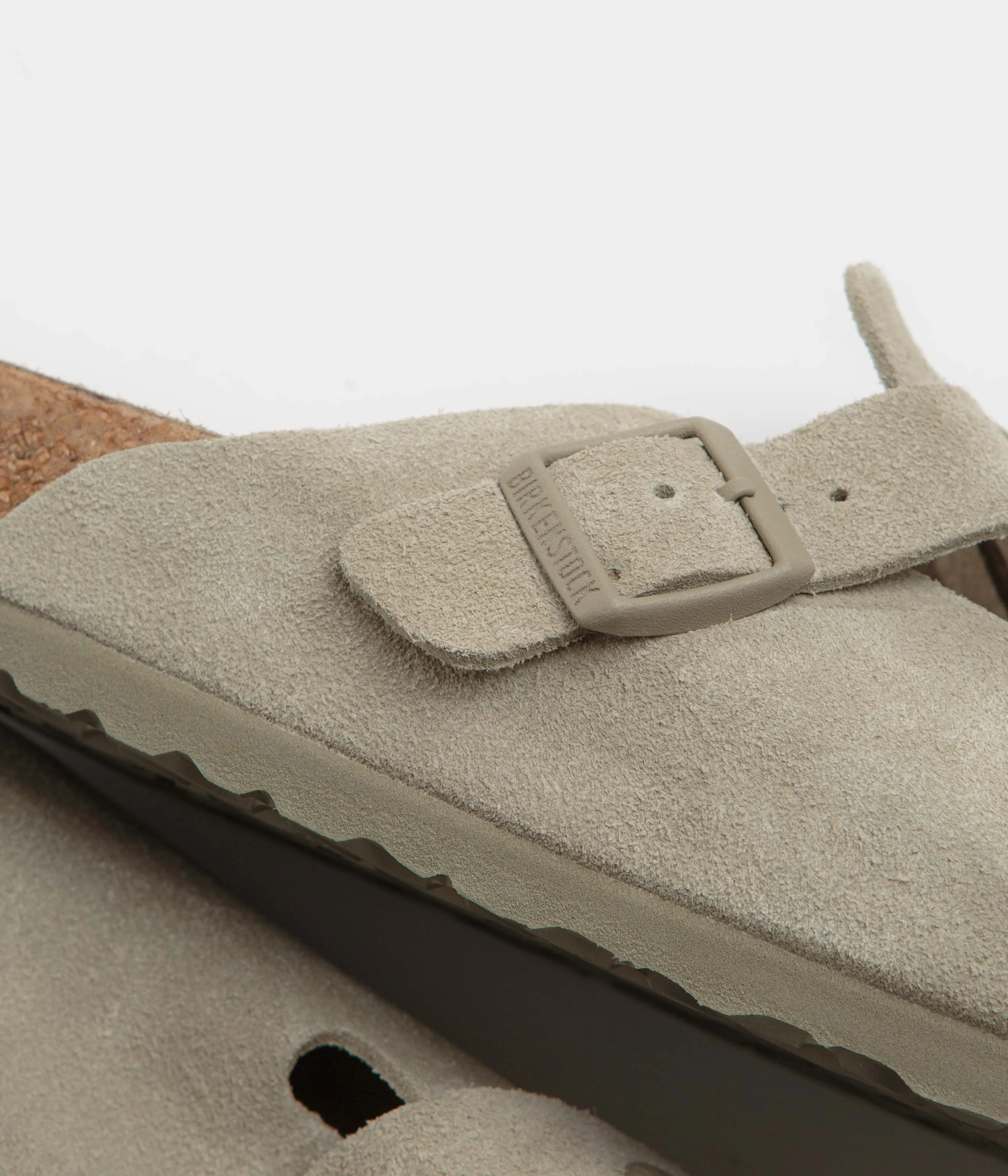 Birkenstock Boston Sandalen in schmaler Passform - Gebrauchte Khaki Birkenstock Schuhe
