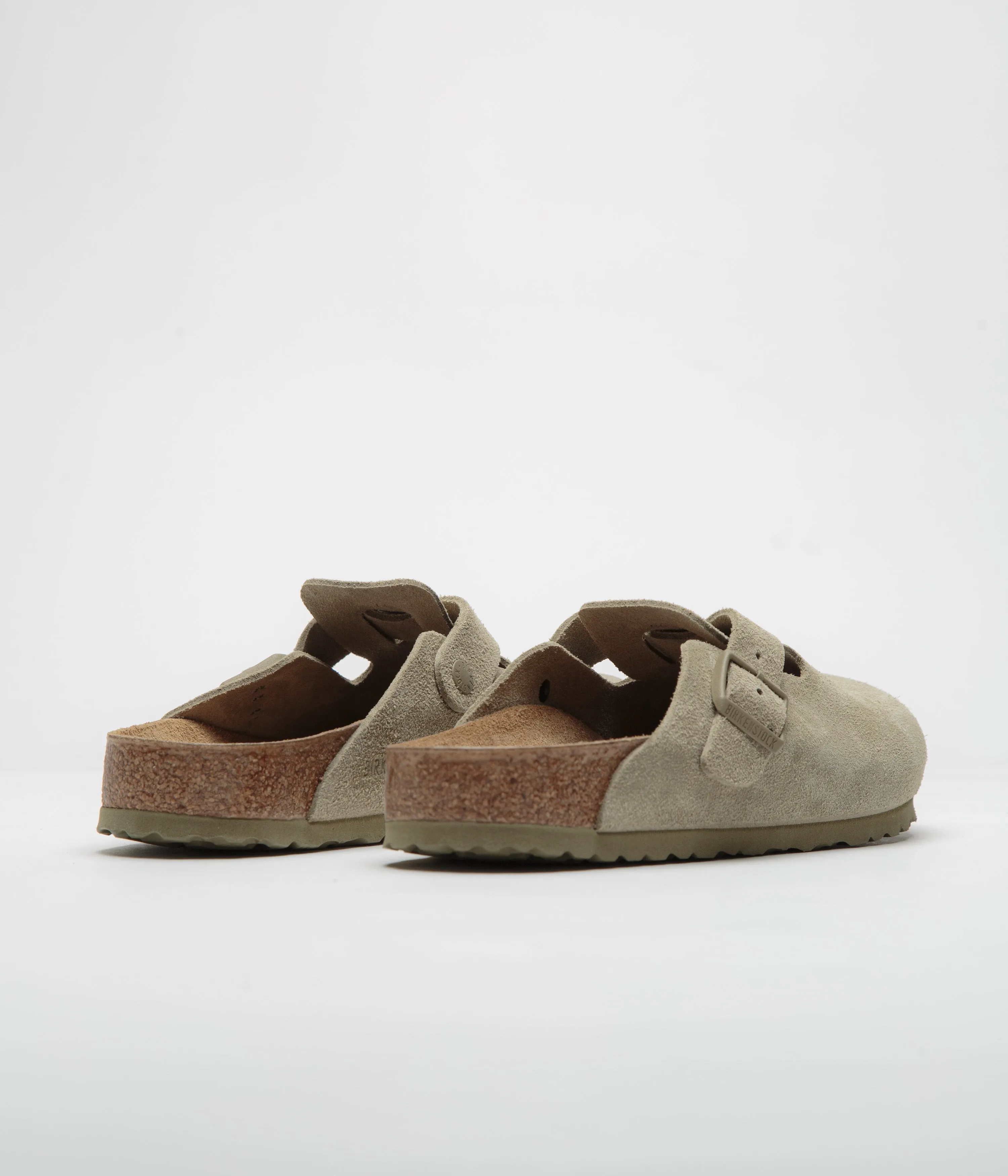 Birkenstock Boston Sandalen in schmaler Passform - Gebrauchte Khaki Birkenstock Schuhe