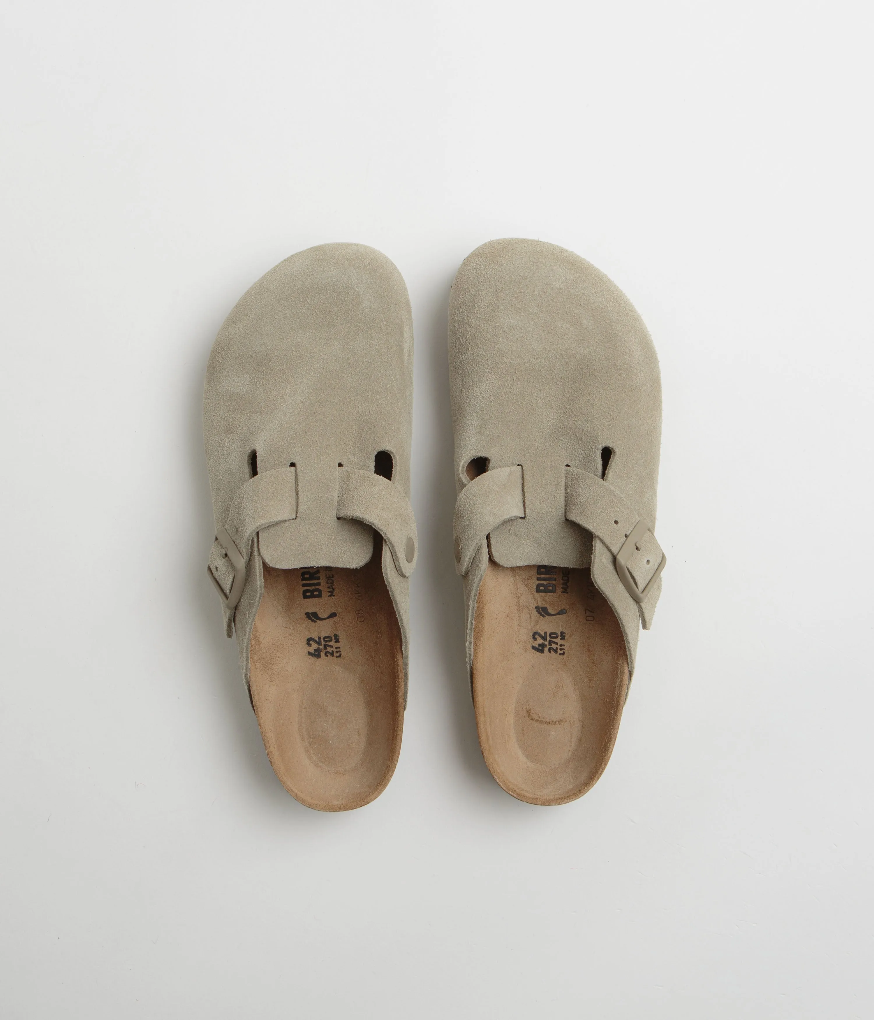 Birkenstock Boston Sandalen in schmaler Passform - Gebrauchte Khaki Birkenstock Schuhe