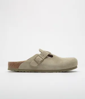 Birkenstock Boston Sandalen in schmaler Passform - Gebrauchte Khaki Birkenstock Schuhe