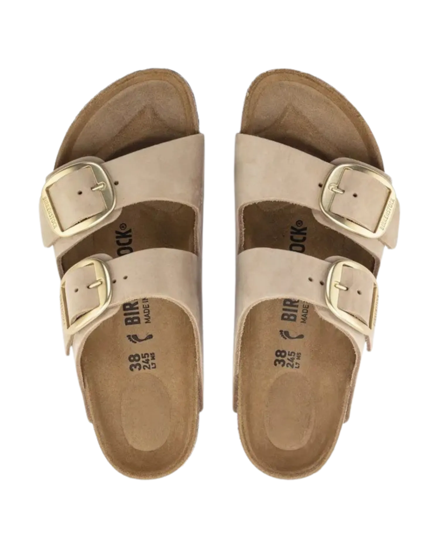 Birkenstock Sandalen Arizona Big Buckle aus Nubukleder in Sandcastle