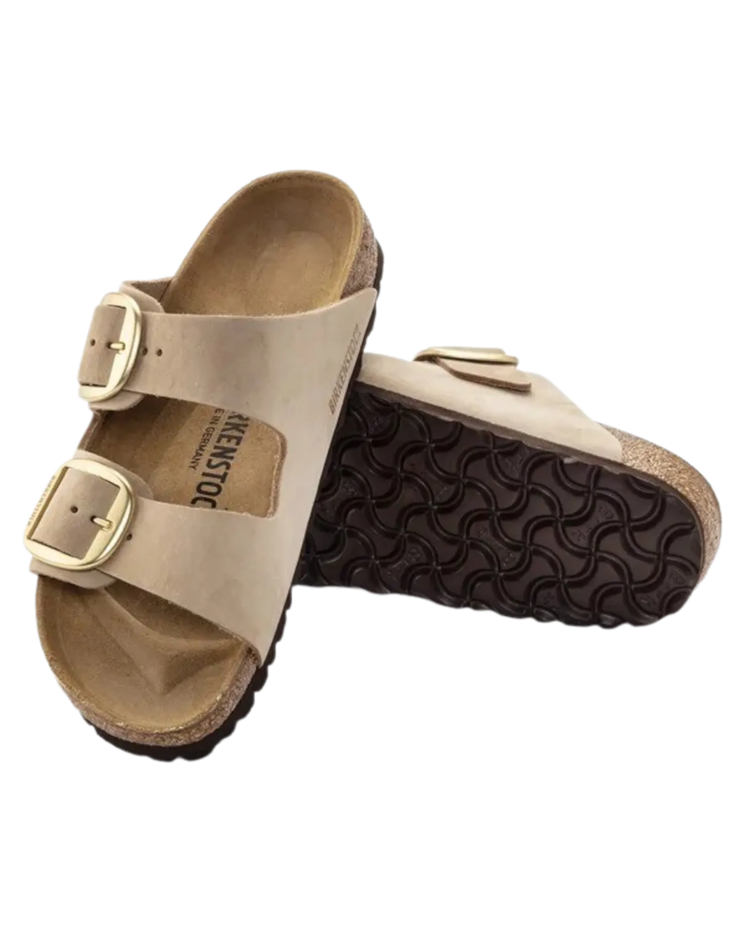 Birkenstock Sandalen Arizona Big Buckle aus Nubukleder in Sandcastle
