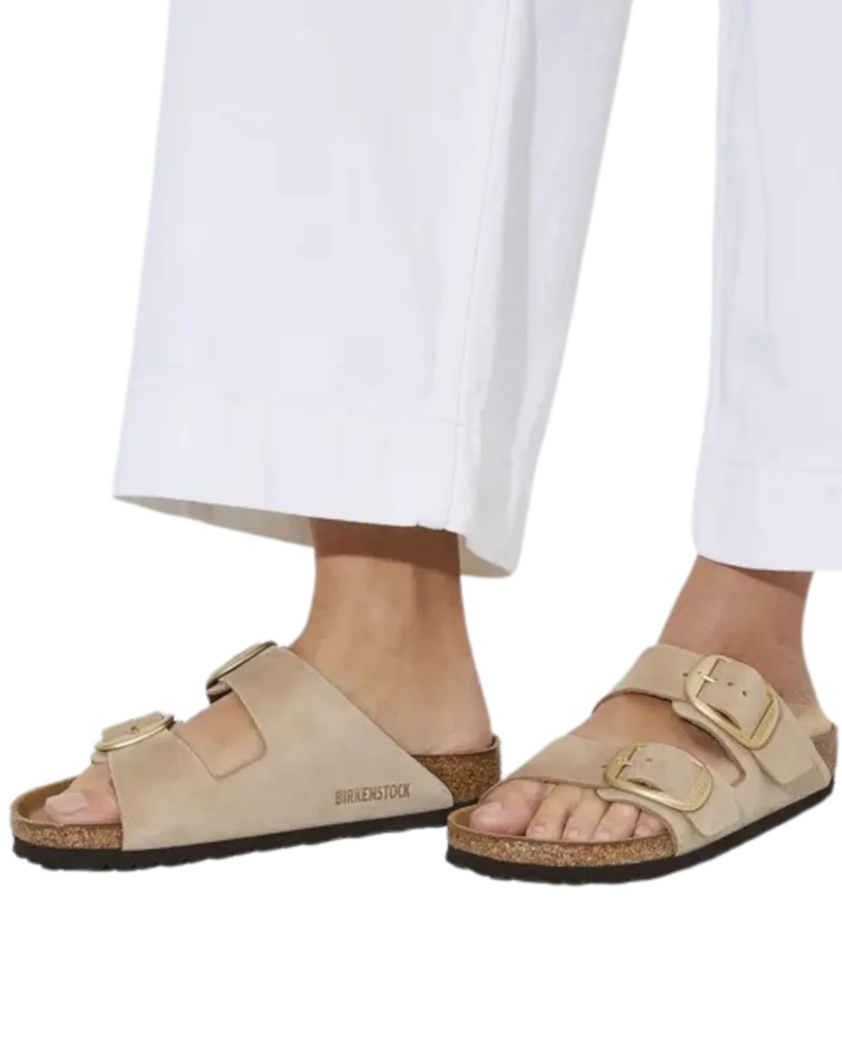 Birkenstock Sandalen Arizona Big Buckle aus Nubukleder in Sandcastle