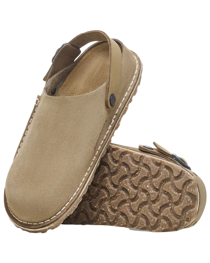 Birkenstock Schuhe Lutry Premium Wildleder Sandalen in Grau-Taupe