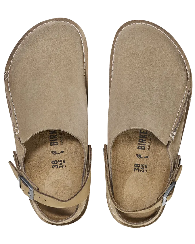 Birkenstock Schuhe Lutry Premium Wildleder Sandalen in Grau-Taupe