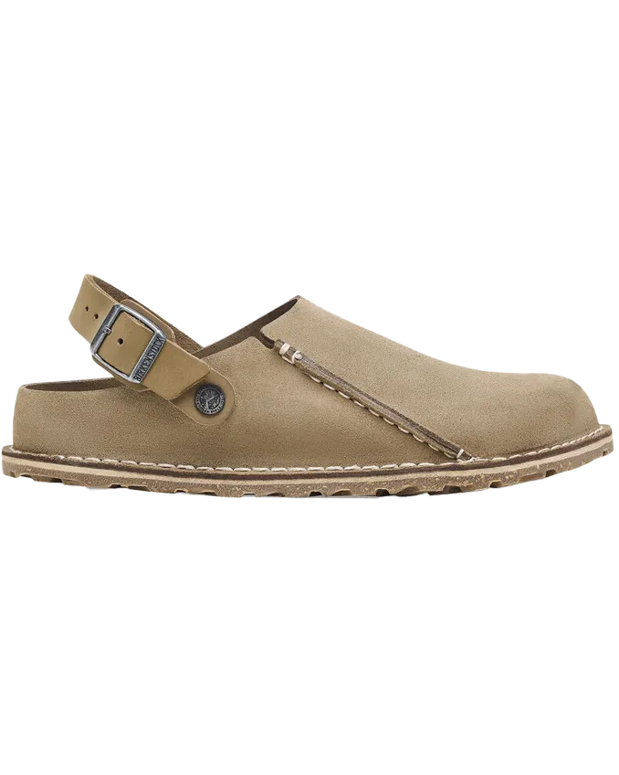Birkenstock Schuhe Lutry Premium Wildleder Sandalen in Grau-Taupe