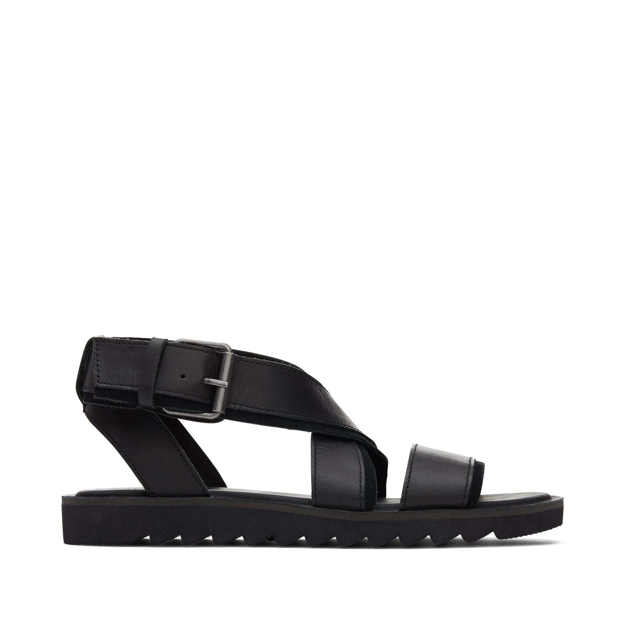 Schwarze Sidney Sandale mit Profilsohle