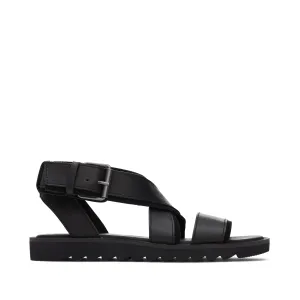 Schwarze Sidney Sandale mit Profilsohle