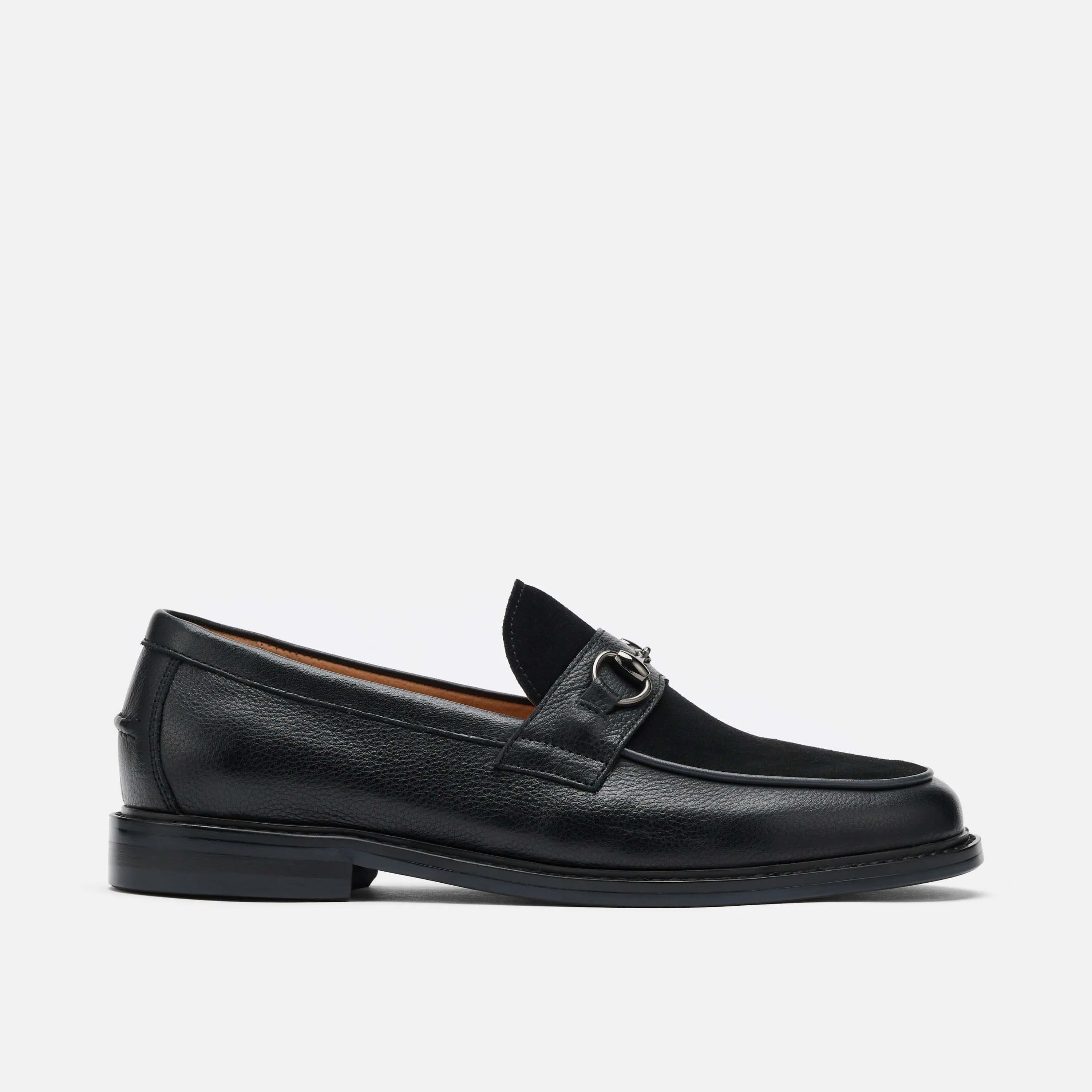 Boardwalk Schwarze Kiesel Leder Pferdegebiss-Loafer