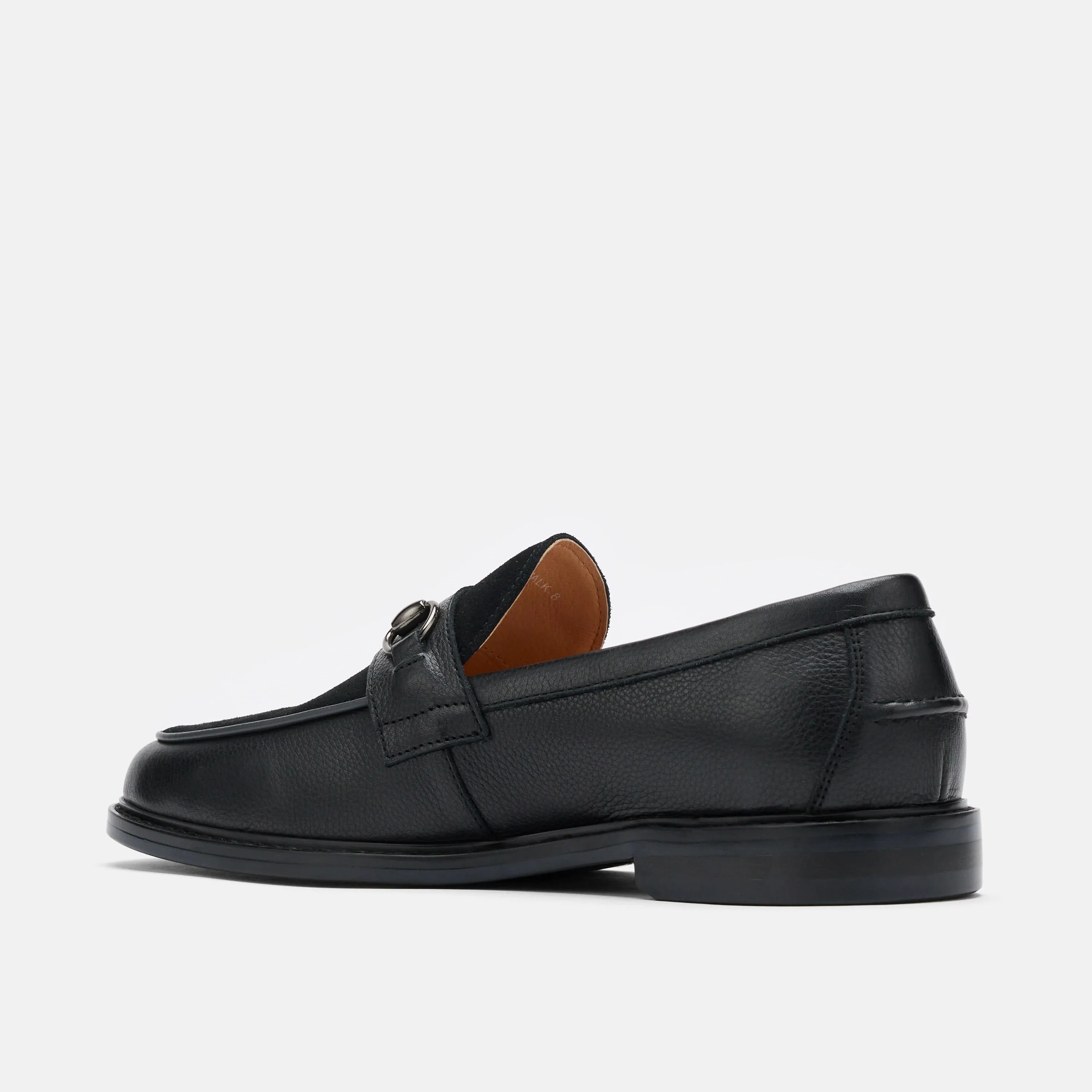 Boardwalk Schwarze Kiesel Leder Pferdegebiss-Loafer