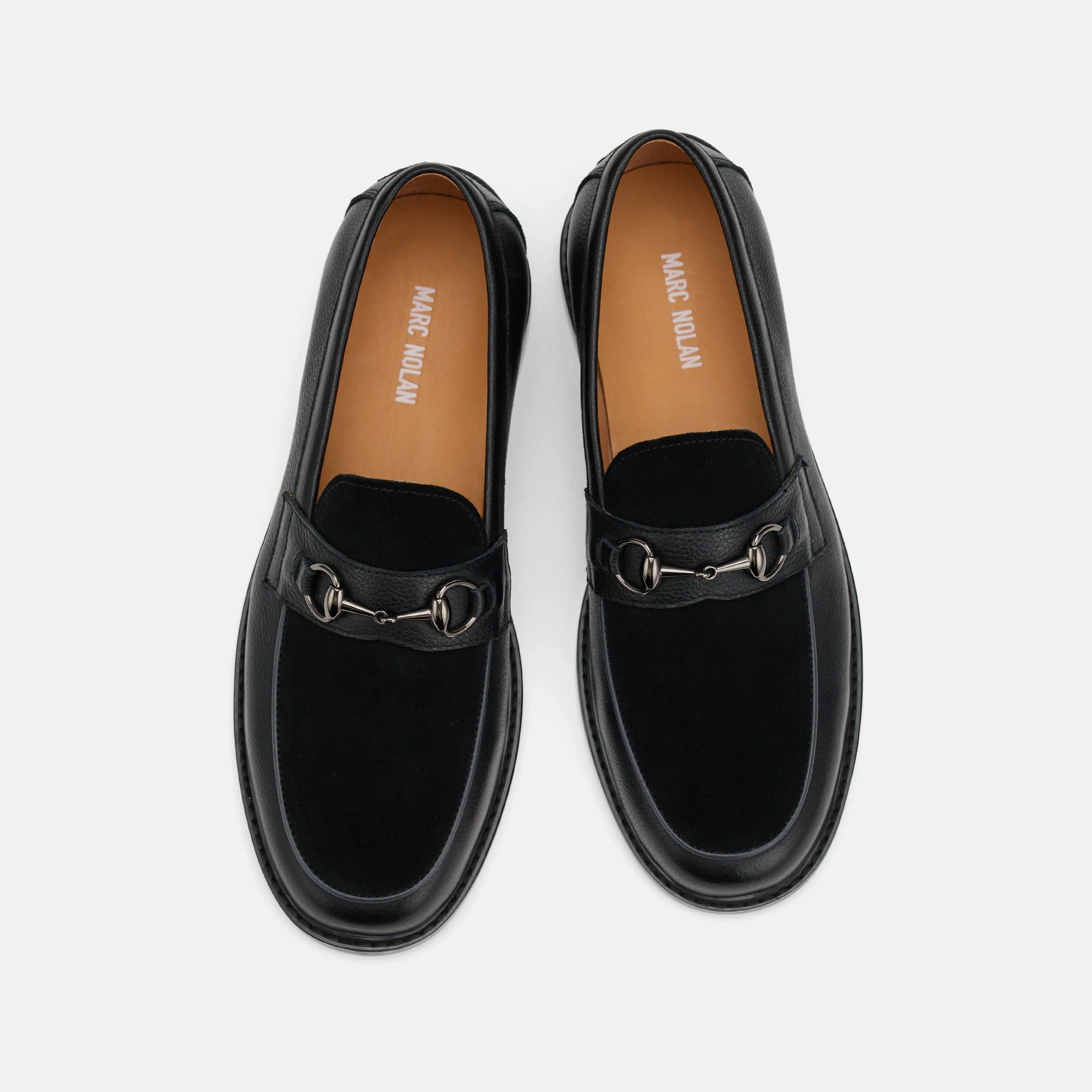 Boardwalk Schwarze Kiesel Leder Pferdegebiss-Loafer