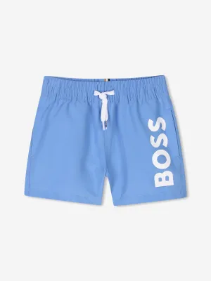 BOSS Baby Boys Logo Badeshorts in Blau