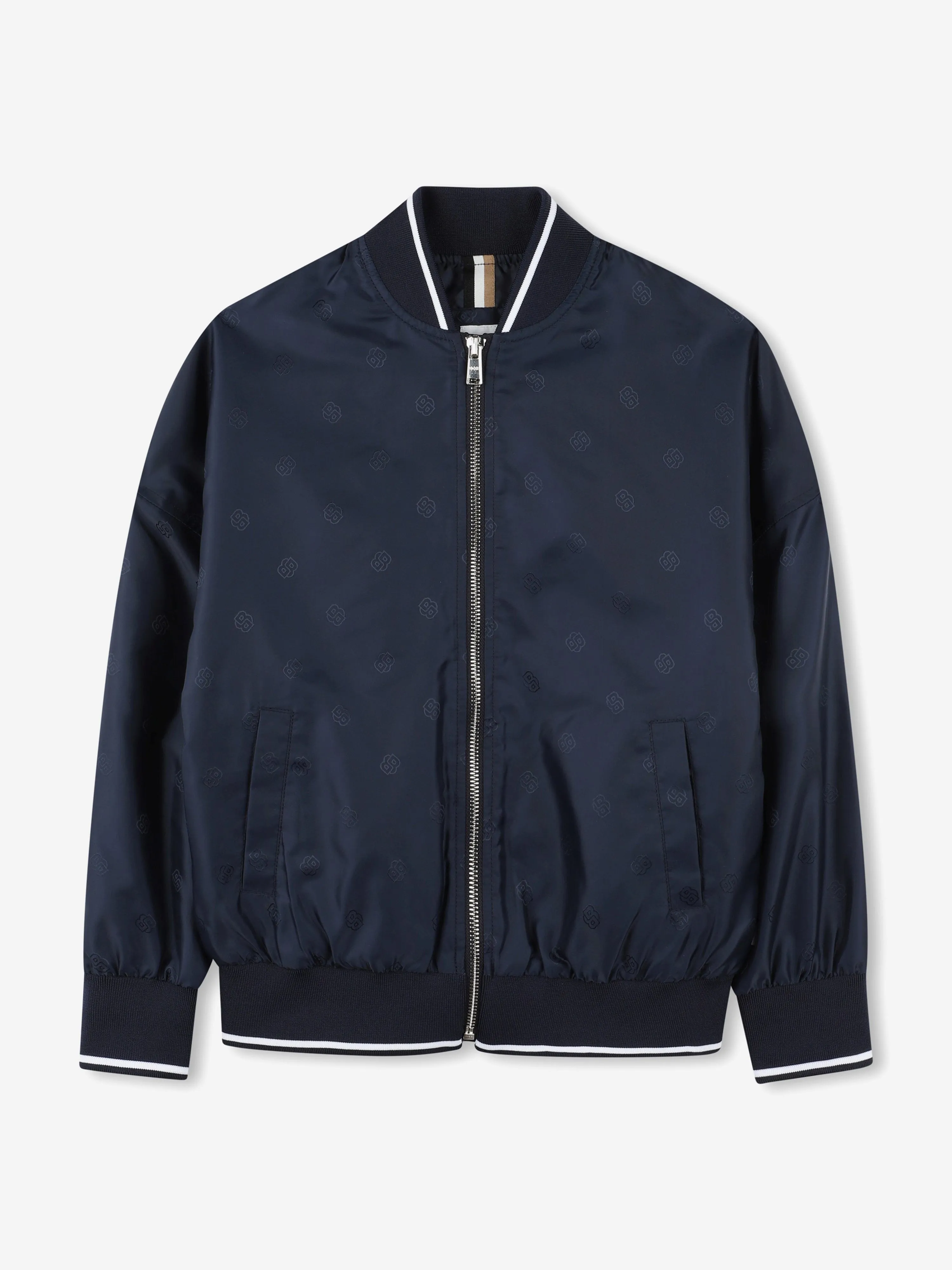 BOSS Boys Double B Jacquard Jacket in Marineblau