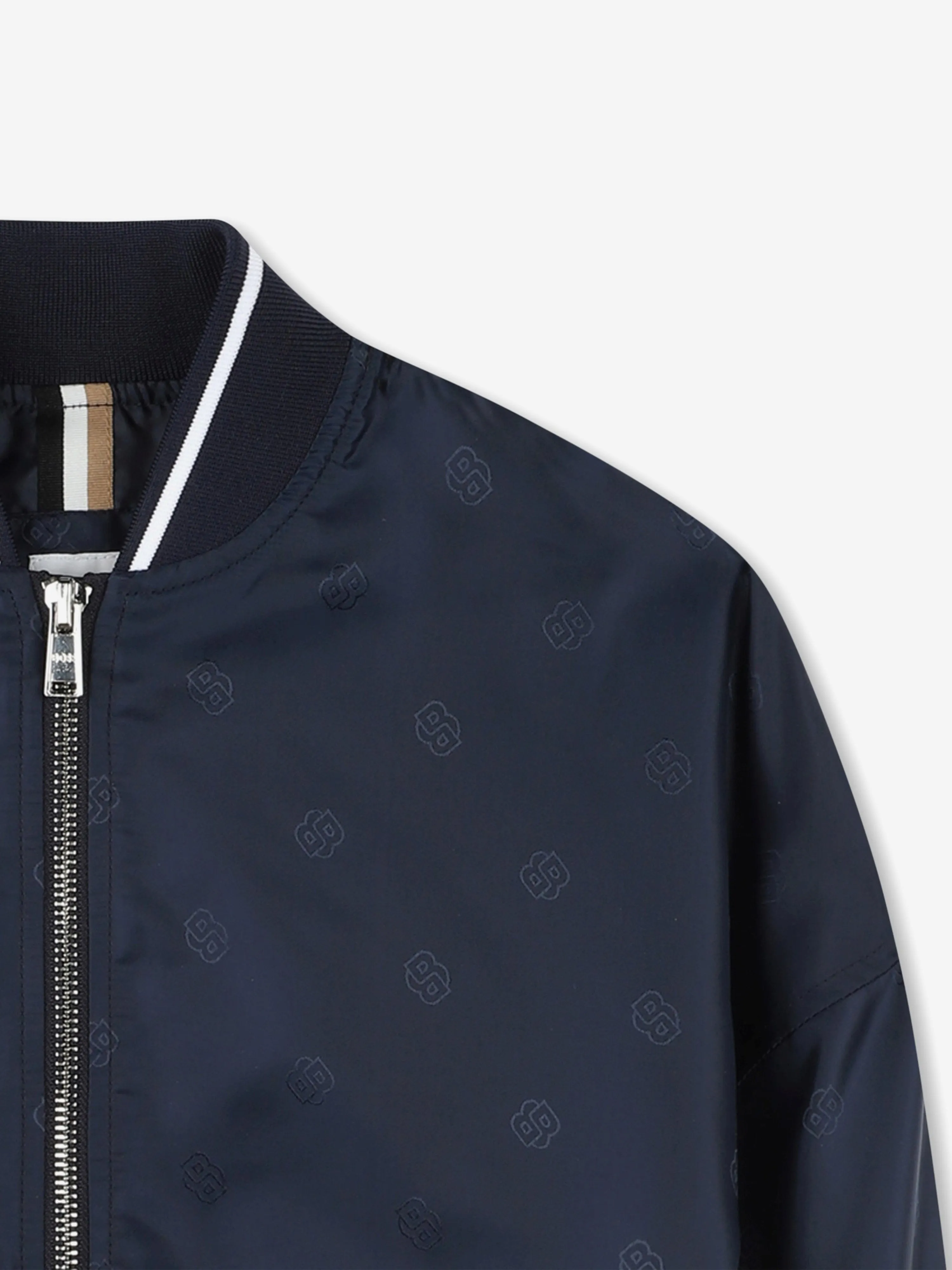 BOSS Boys Double B Jacquard Jacket in Marineblau