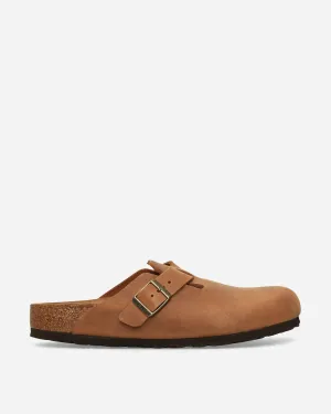 Boston Geölte Ledersandalen Cognac