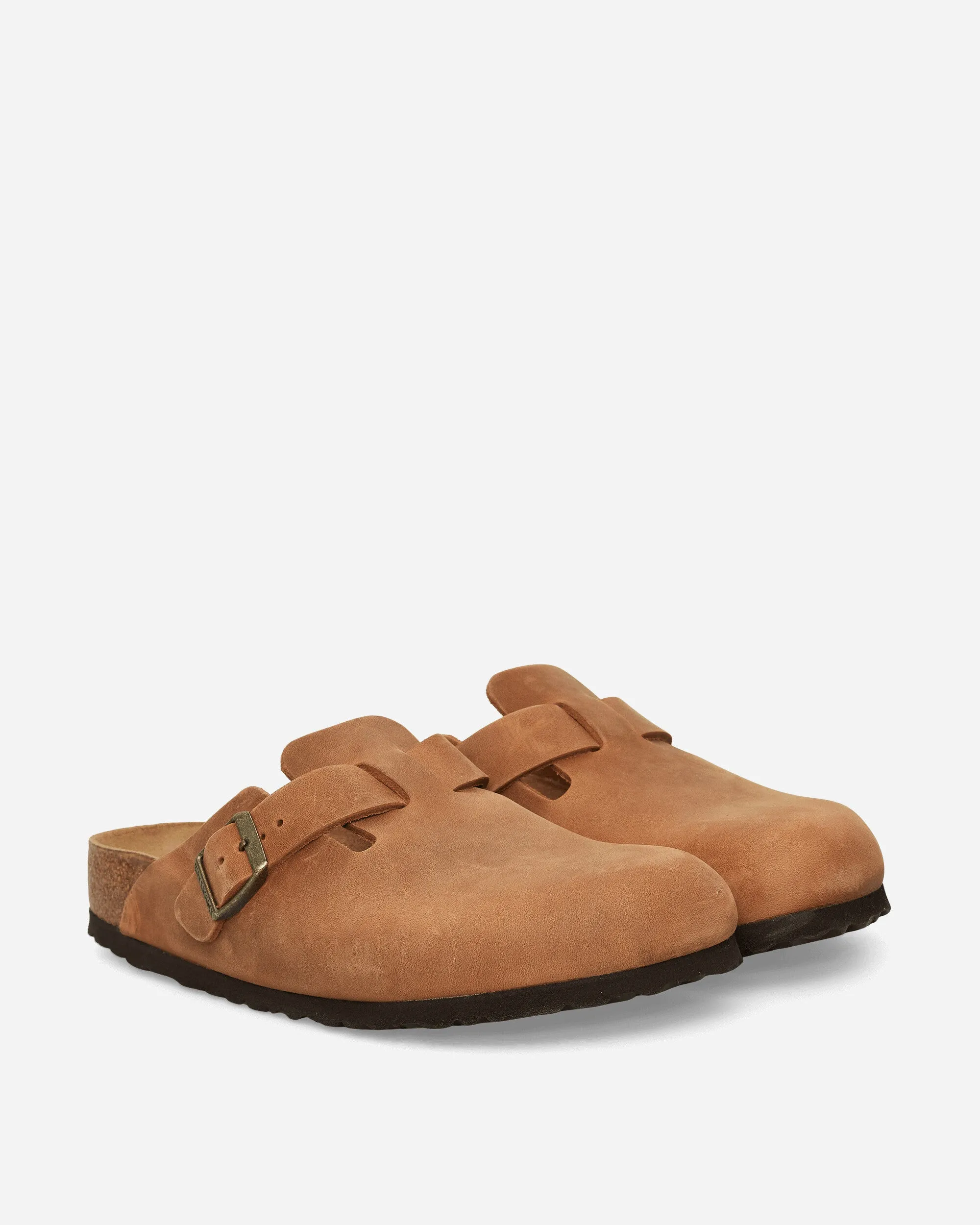 Boston Geölte Ledersandalen Cognac