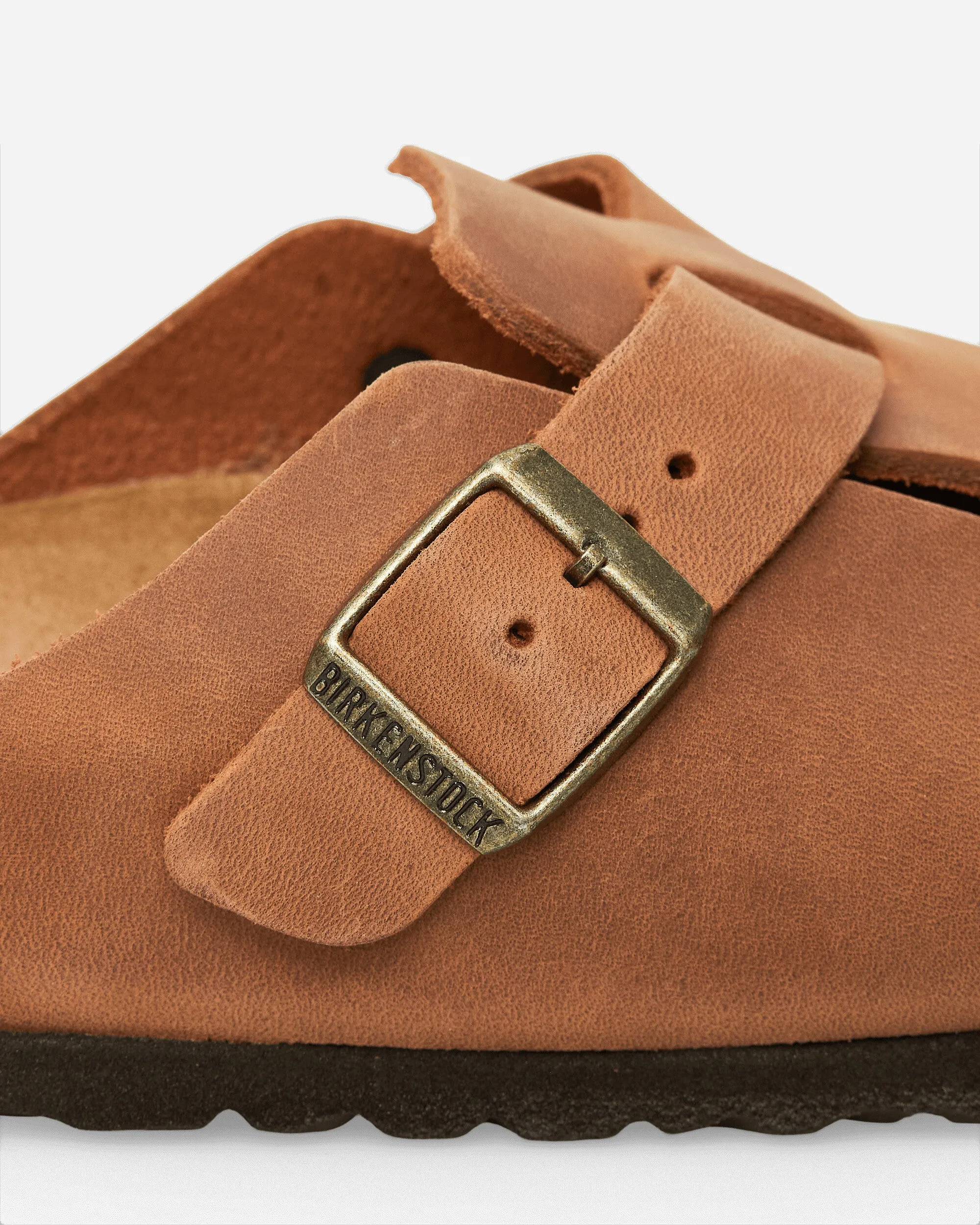 Boston Geölte Ledersandalen Cognac